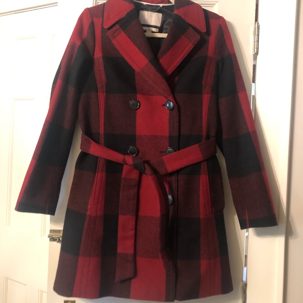 Banana Republic Buffalo plaid winter coat
